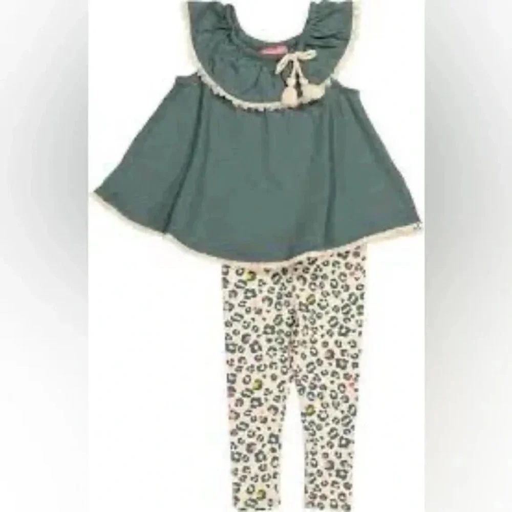 ❄️ Isaac Mizrahi | Infant Girls 2pc Ruffle Tunic Leggings Set 24M